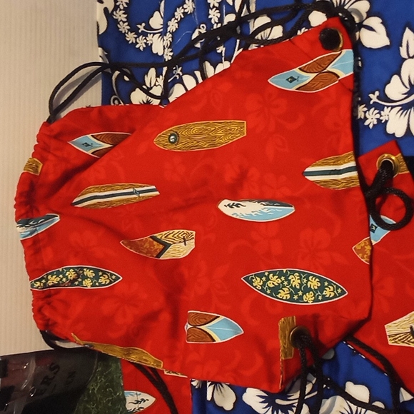 Beach / Tropical Themed Handmade Drawstring Backpack Style Bags Lot - Picture 5 of 5